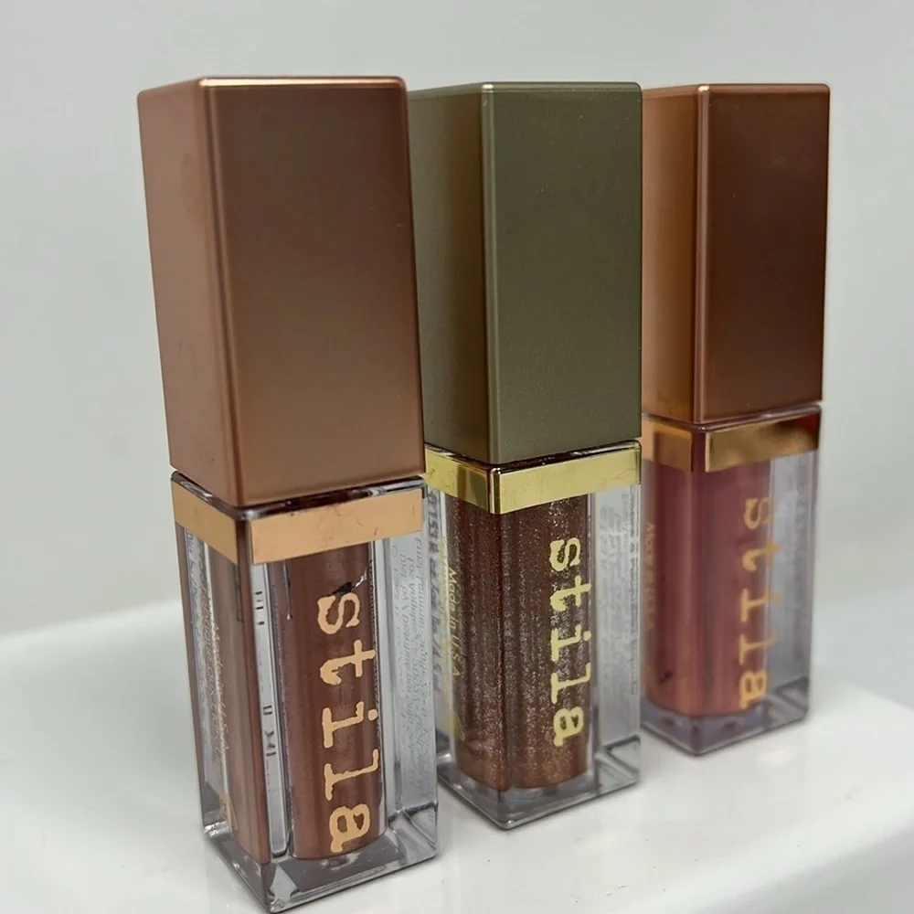 Set of 3 Stila Shimmer & Glow Liquid Eye Shadows Jezebel, Bronzed Bell
